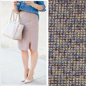 NWT J. Crew metallic sparkle pencil skirt 10